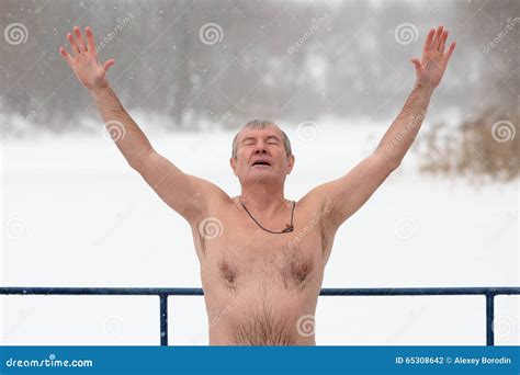 Orel Russia January Russian Epiphany Feast Naked M
