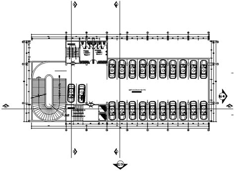 Parking Plan Of The Office Building With Detail Dimension In Dwg File