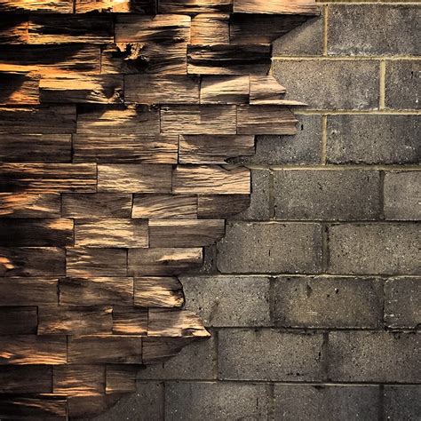 Spectacular Earthy Oak Wall Individual Bricks Earthy Timber