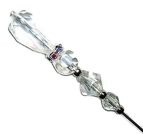 Crystals And Rhinestone Stick Hat Pin Long Hatpin Vintage Style Silver Plated