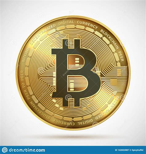 Bitcoin Coin Cryptocurrency Golden Money Digital Blockchain Symbol