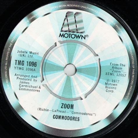 Commodores Commodores Zoom 7 Single 1977 Motown Tmg 1096