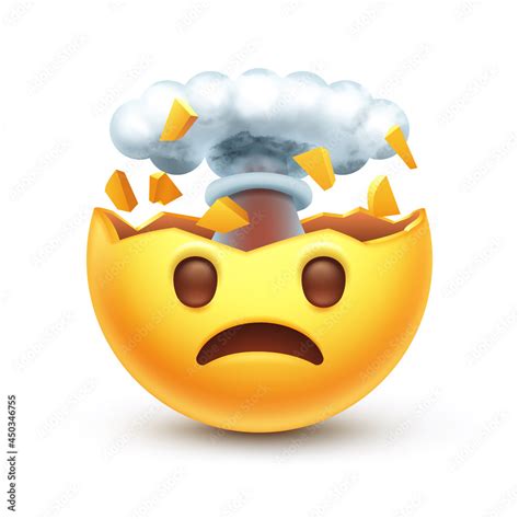 Exploding Head Emoji Mind Blown Emoticon Shocked Sad Yellow Face With Brain Explosion Mushroom