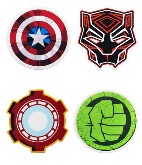 Official Avengers Stickers Logos United Pack Of 4 Logo Sticker