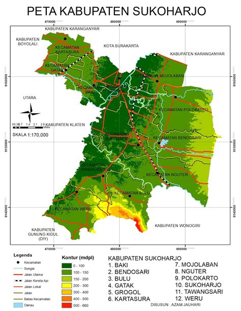Peta Kabupaten Sukoharjo