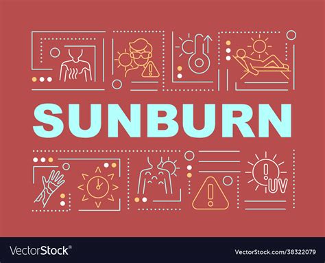 Sunburn Word Concepts Banner Royalty Free Vector Image