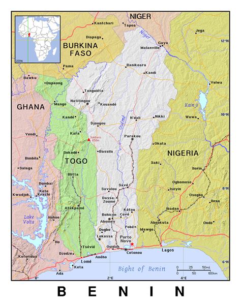 Benin Africa Map