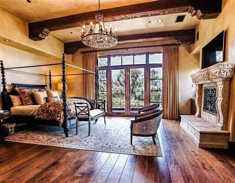 This gorgeous tuscan bedroom furniture includes a master bed, curtains, lighting, and ceiling design which are all in the this tuscan bedroom features a canopy design similar to one like a camp tent. Master Bedroom 17 Nice Images Tuscan Master Bedroom ...
