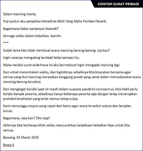 Surat pribadi tidak sama dengan surat resmi dari segi bentuk dan bahasa yang digunakan pun berbeda. Surat Pribadi Untuk Sahabat Singkat - Rumah Belajar Siswa