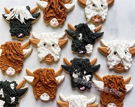Highland Cow Decorated Cookies Shaggy Cow Party Favors Etsy