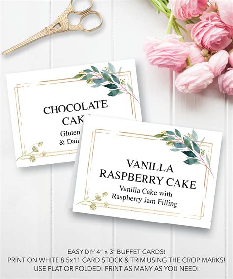Buffet Food Signs Printable Food Labels Tented Cards Etsy
