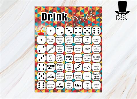 Drunk Dice Drinking Games For Adults Pdf Just Print It Etsy