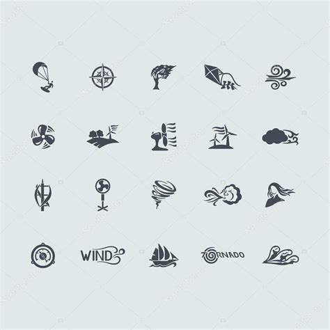 Set Of Wind Icons — Stock Vector © Palau83 70384339