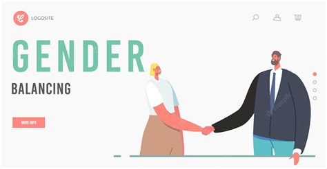 Premium Vector Gender Balancing Landing Page Template Business Partners Sex Equality