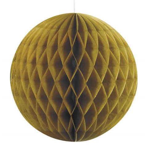 Gold ball decorations for celedration and party decor. Gold Honeycomb Hanging Decoration Ball 20cm | Partyrama