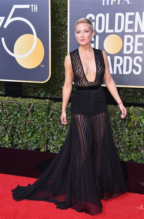 Golden Globes Kate Hudson Shows Skin In Black Dress On Red Carpet Daily Star