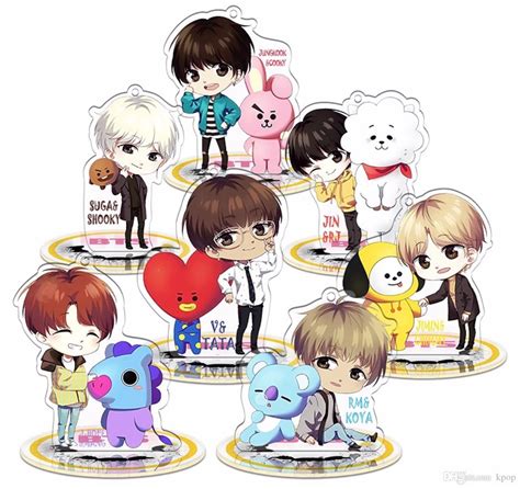You might have seen these cute little characters in your free sticker options in each character reflects the members of bts in different ways. Bts Bt21 Member Cartoon Standee/ Keychain Standee Keychain ...