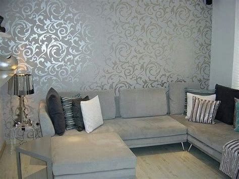 Wallpaper Grey Wallpaper Living Room Living Room Grey Silver