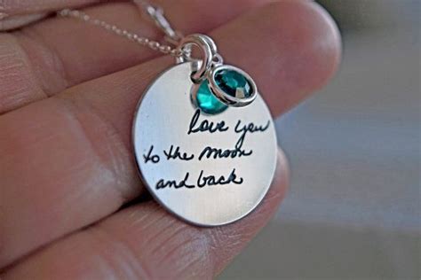 Personalized Handwriting Necklace Personalized Quote Jewelry Etsy
