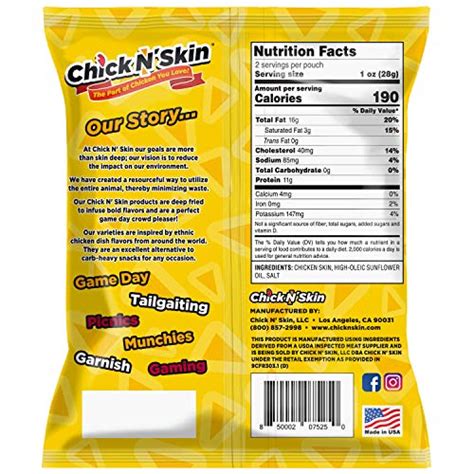 Chick N Skin Fried Chicken Skins Original Flavor 8pack Delicious