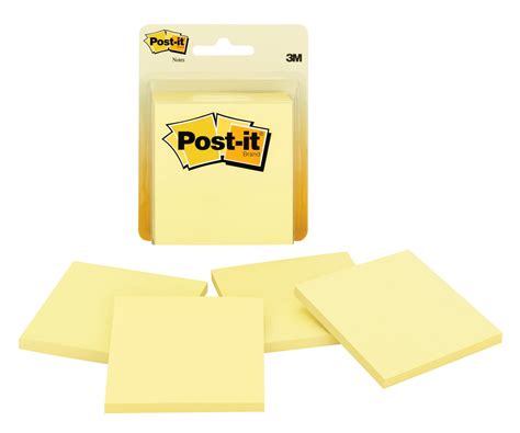 Post It Notes 3 In X 3 In Canary Yellow 4 Padspack
