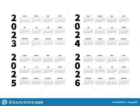 2026 Simple Horizontal Pocket Calendar Grid Template Isolated On White Vector Cartoondealer