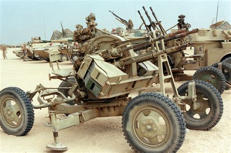 A Right Front View Of A Zpu 4 Anti Aircraft Machine Gun That Was