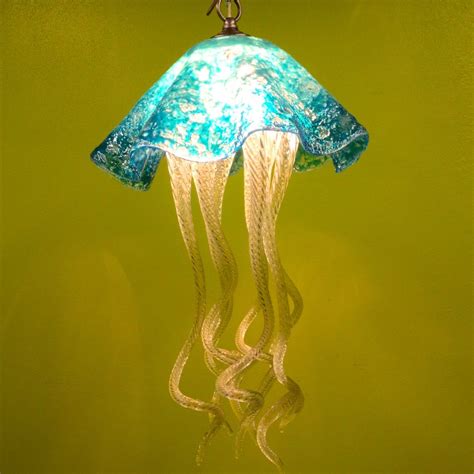 Buy Hand Crafted Jellyfish Pendant Light Turquoise Jellyfish Blown