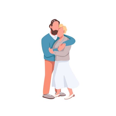 Premium Vector Dating Flat Color Faceless Characters Man Flirting With Woman Romantic