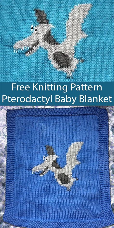 Free baby blanket knit pattern. Free Knitting Pattern for Pterodactyl Baby Blanket ...