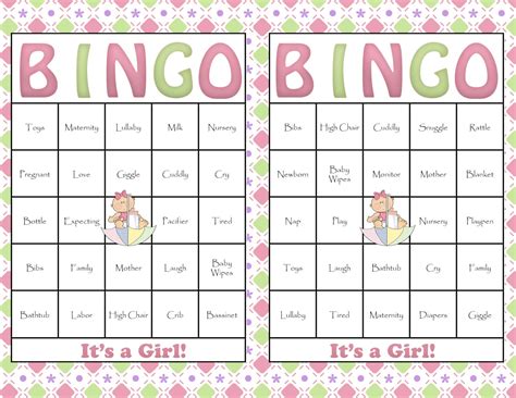 Baby Shower Bingo Printable Free Printable Blank World
