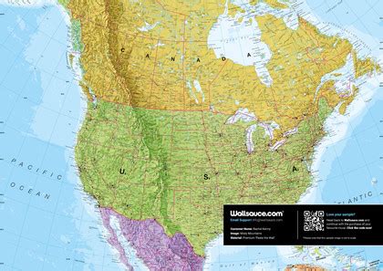 Political North America Map Wall Mural Wallsauce US