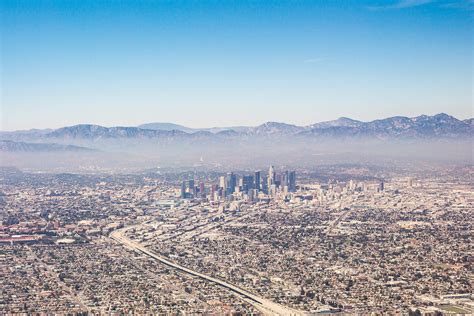 City Of Los Angeles California Aerial View From Airplane Free Stock