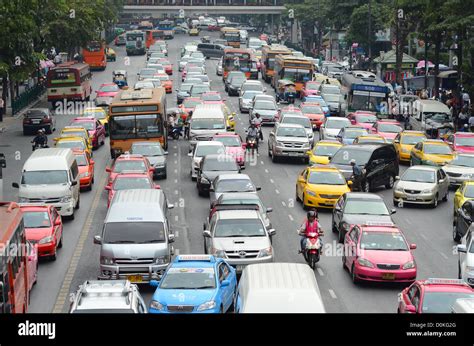 A Traffic Jam In Bangkok Thailand Stock Photo Alamy