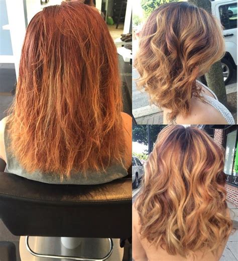Color Correction Damaged And Brassy To Auburn And Gold Artistic Hair Red Orange Hair Great Hair