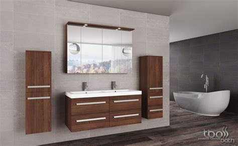Tboss Modena 120 fürdőszobabútor komplett szett (dió, #pipere tükörrel ...