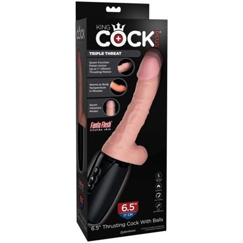 King Cock Plus Triple Density Thrusting Cock With Balls Vanilla Sex