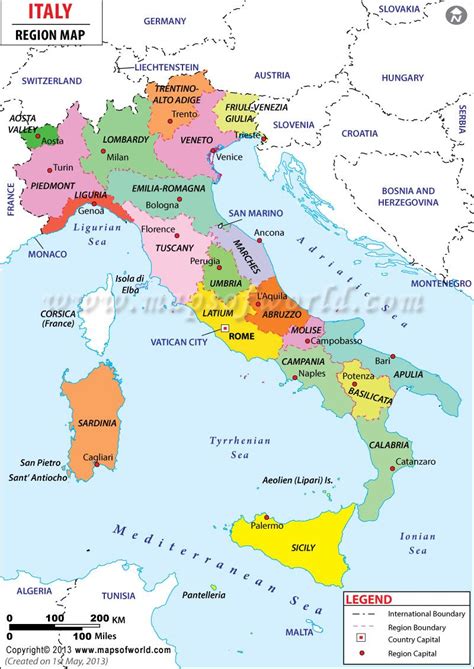 Italy Region Map Map Of Italy Regions Italy Map Rome Italy Map Of