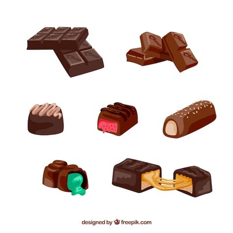 Collection Of Realistic Chocolate Bars Vector Free Download