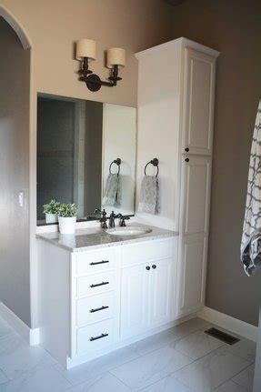 Feb 14, 2021 · browse the foremost naples lineup for a wall mirror or linen/wall cabinet in the same white finish to augment your powder room makeover. Bathroom Vanity And Matching Linen Tower - Bathroom Design ...