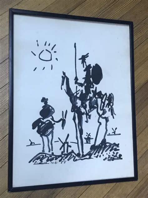 Vintage Pablo Picasso Don Quixote Sancho Panza De Mancha Ink Print