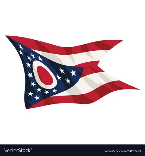 State Ohio Flag Waving Royalty Free Vector Image