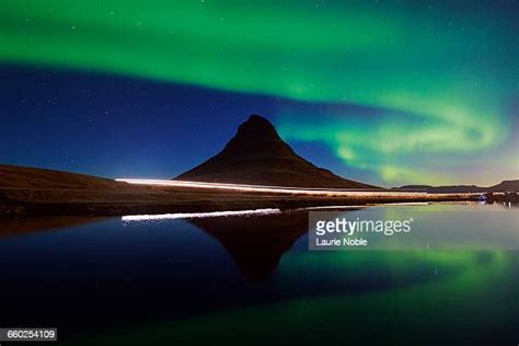 Aurora Over Kirkjufell Mountain Iceland Photos And Premium High Res