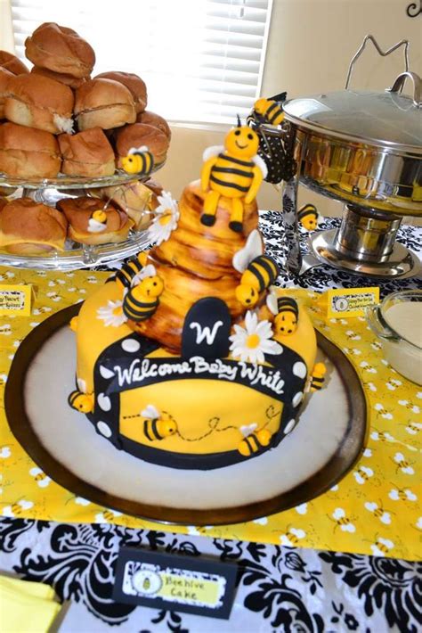 Below is a buzz centerpiece that you can buy online. Bumble Bee Baby Shower Gender Reveal Party Ideas | Photo 9 ...