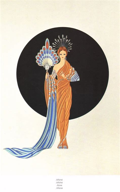 Classic Erte Art Deco Book Print Athena Greek Goddess Of Art