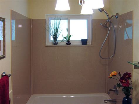 Using acrylic panels for bathtub and shower walls provides an affordable alternative to tile. Tub Surrounds