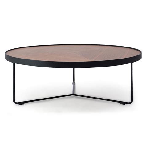 Ccf384 90cm Round Coffee Table Walnut Top Calibre Furniture
