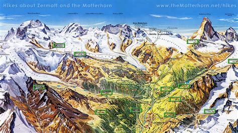 Zermatt In The Swiss Alps Matterhorn Topographic Map Prints Art