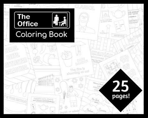 The Office Printable Coloring Book 25 Coloring Pages Etsy