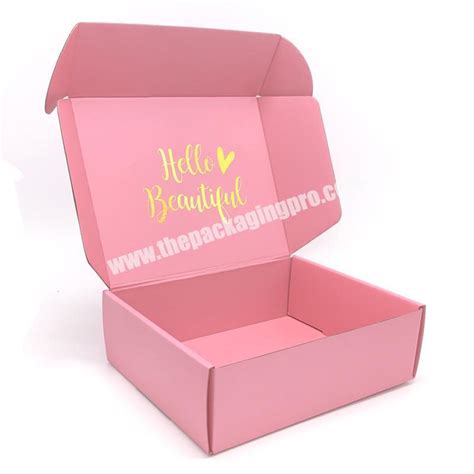 Custom Printed Luxury Pink Apparel Garment Corrugated Box With Logo Eco